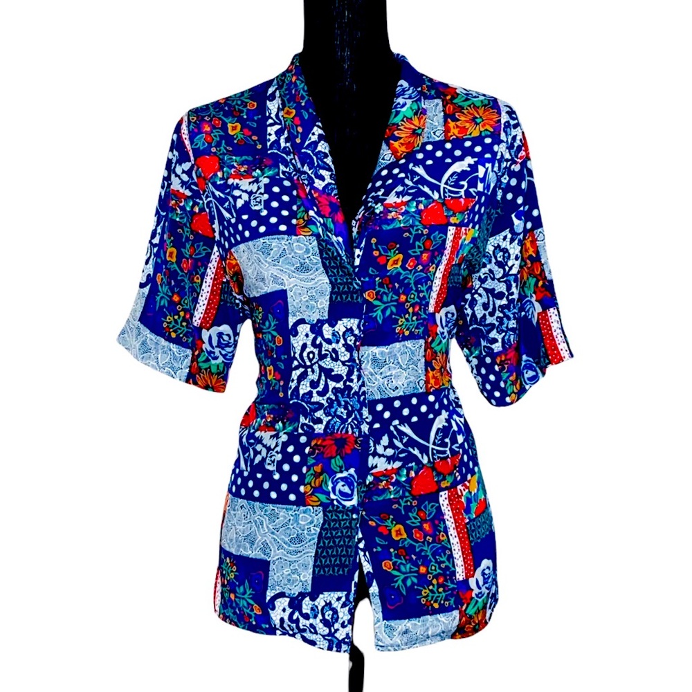 Selleca Vintage Patchwork Button Down - image 3